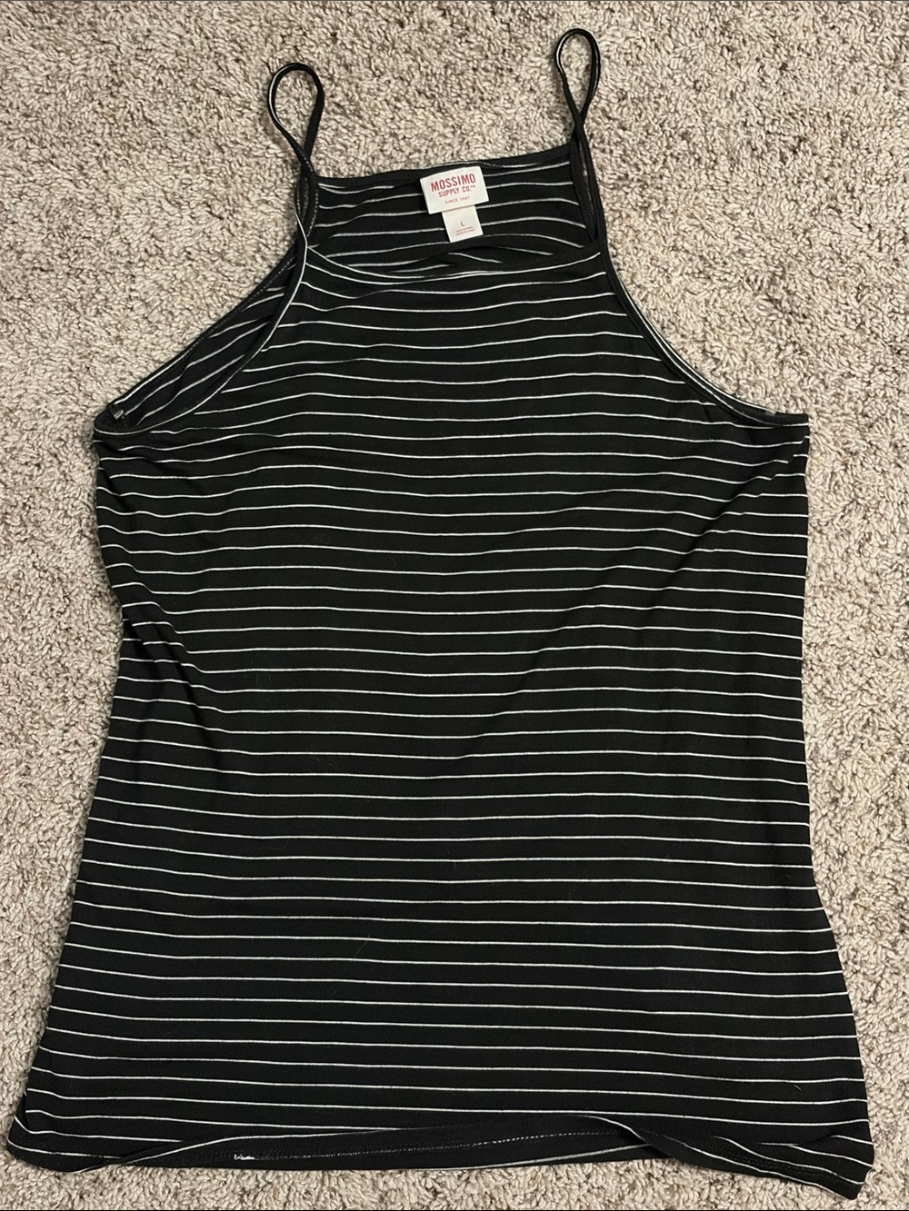 Mossimo Supply Co. Black and White Striped Halter Cami